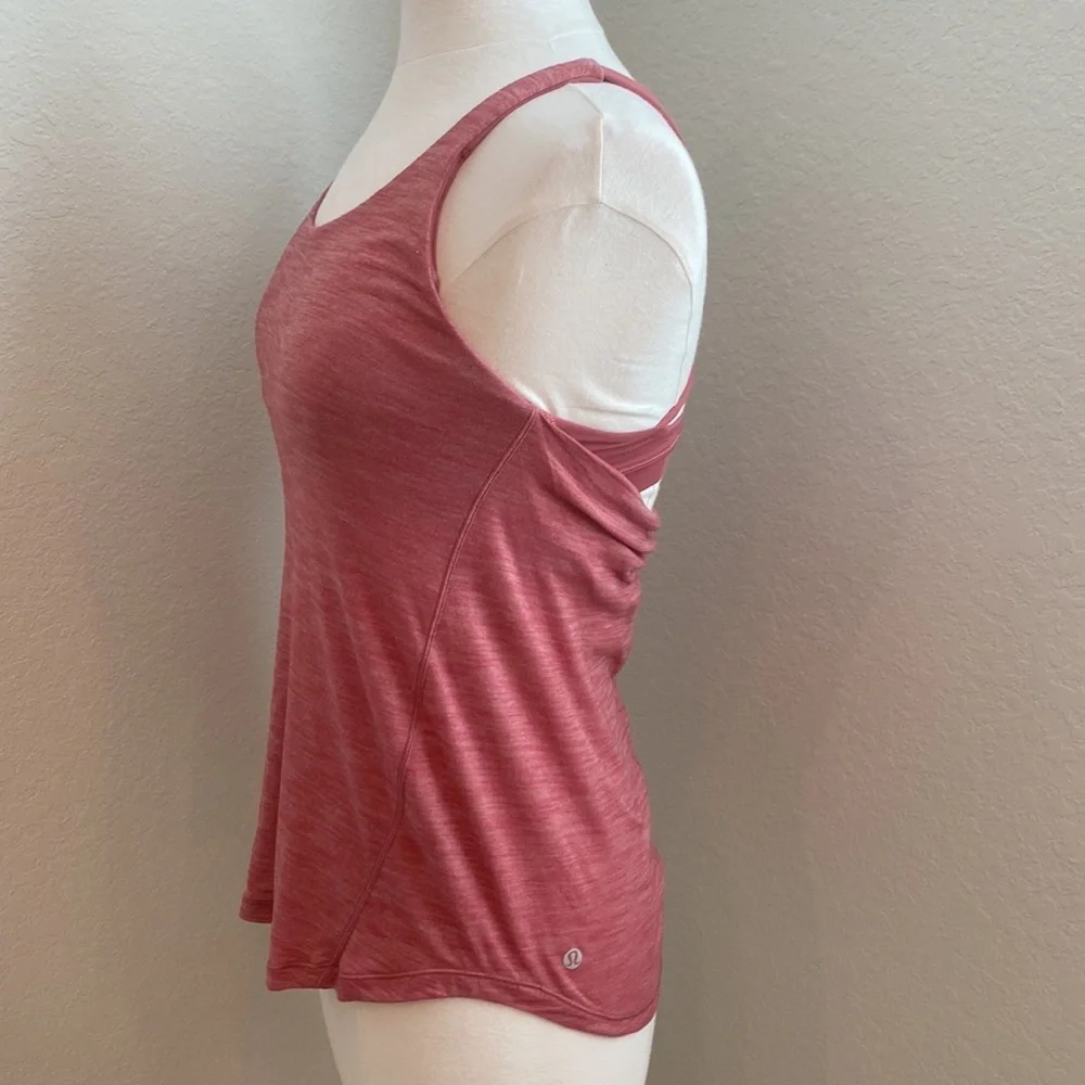 LULULEMON Moment To Movement 2-In-1 Tank Heathered Cherry Tint / Cherry Tint